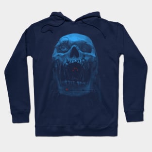 Robot Cyborg Skull Sci-Fi T shirt - Blue Hoodie